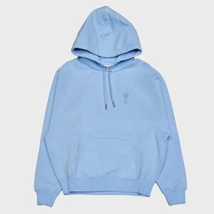 AMI PARIS Tonal Blue Ami De Cœur‎ Hoodie Size XL